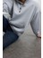 Kadın Moda Bol Kapüşonlu Düşük Kol Uzun Kalın Içi Polarlı Kanguru Cepli Geniş Kalıp Örme Sweatshirt 3