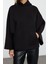 Kadın Moda Şık Bol Kapüşonlu Yarasa Kol Uzun Yarasa Kol Overize Geniş Kalıp Örme Sweatshirt 1