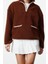 Kadın Regular Fermuarlı Yaka Düşük Kol Standart Peluş Geniş Kalıp Fermuarlı Yaka Örme Sweatshirt 3
