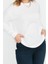 Büyük Beden Tarz Relaxed Bisiklet Yaka Düşük Kol Uzun Yırtmaç Detaylı Ince Örme Sweatshirt 4