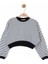 Kız Çocuk Pamuklu Çizgili Crop Sweatshirt 3