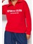 Kadın Bol Fermuarlı Yaka Düşük Kol Uzun Normal Kalıp Sloganlı Fermuarlı Kalın Içi Polarlı Sweatshirt 2