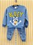 Unisex Çocuk Mavi Işlemeli Bluey Desenli Pamuklu Sweatshirt Eşofman Alt-Üst Takım 2