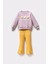 Kız Çocuk Kışlık 3 Iplik Yıldız Desenli Pamuklu Sweatshirt Tayt Alt-Üst Takım 1