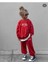 Unisex Çocuk Slogan Desenli Pamuklu Sweatshirt Eşofman Tayt Alt-Üst Takım 1