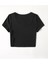 U Yaka Siyah Renk Fitilli Kısa Kollu Regular Crop Top Bluz 2