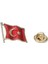 Gold Renk Dalğalı Türk Bayrağı Metal Yaka Rozeti 1 Adet 3