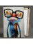 Büyük Gözlüklü Sarı Gözlük Komik Kurbağa Funny Frog Dikey Kanvas Tablo 2
