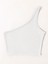 Asimetrik Yaka Kolsuz Tek Omuz Askılı Beyaz Renk Fitilli Crop Top Bluz 3