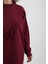 Bordo Fırfırlı Cepli Tunik 3