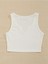 V Yaka Beyaz Renk Fitilli Crop Top Bluz 3