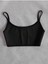 Bisiklet Yaka Askılı Siyah Renk Fitilli Crop Top Büstiyer 3