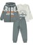 Erkek Çocuk 3'lü Eşofman Takımı 6-9 Yaş Gri 1