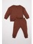 Erkek Bebek 2'li Takım Bisiklet Yaka Baskılı Sweatshirt Beli Lastikli Eşofman Altı D0721A524WN 4