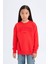Kız Çocuk Kırmızı Bisiklet Yaka Baskılı Sweatshirt D6627A824AU 1