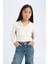 Kız Çocuk Cropped Fit Polo Yaka Basic Düz Fitilli Kaşkorse Uzun Kollu Tişört D3367A824AU 1