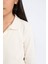 Kız Çocuk Cropped Fit Polo Yaka Basic Düz Fitilli Kaşkorse Uzun Kollu Tişört D3367A824AU 5