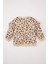Kız Bebek Bisiklet Yaka Leopar Desenli İçi Yumuşak Tüylü Sweatshirt D7194A524WN 3