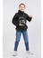 Degaje Yaka 3 Ip Kışlık Erkek Çocuk Kalın Sweatshirt Füme MRN7022 2