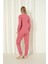 Fwn 4002 Interlok Kışlık Tavşanlı Kadın Pijama Takımı 4