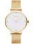 V295LXGWHG Quartz Çelik Hasır Altın Rengi Beyaz Kadran 34 mm Kadın Kol Saati 1