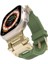 Apple Watch 42mm - Kordon Metal Başlıklı Silikon Kordon KRD-108 - Starlight-Yeşil 1