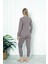 Fwn 4006 Interlok Kışlık Bulut Desenli Kadın Pijama Takımı 2