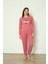 Fwn 4006 Interlok Kışlık Bulut Desenli Kadın Pijama Takımı 1