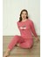 Fwn 4006 Interlok Kışlık Bulut Desenli Kadın Pijama Takımı 4