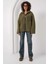 Kadın Haki Cep Detaylı Fermuarlı Oversize Peluş Sweatshirt HZL25W-FRY1554461 5
