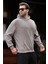 Gri Kapüşonlu Cep Detaylı Dokulu Sweatshirt E7101 3