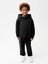 Siyah Unisex Çocuk Kapüşonlu Nature Concept Baskılı Oversize Hoodie Sweatshirt 2