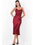 Dunaway Astarsız Saten Etek BORDO 2
