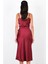 Dunaway Astarsız Saten Etek BORDO 5
