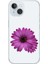 Apple iPhone 14 Uyumlu Mor Çiçek Desenli Silikon Kılıf 1