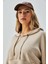Kadın Taş Oys Modal Kapüşonlu Sweatshirt ve Beli Lastikli Pantolon Alt/üst Takım 28031 4