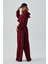 Kadın Bordo Oys Modal Kapüşonlu Sweatshirt ve Beli Lastikli Pantolon Alt/üst Takım 28031 3