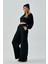 Kadın Siyah Oys Modal Kapüşonlu Sweatshirt ve Beli Lastikli Pantolon Alt/üst Takım 28031 2
