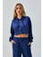 Kadın Indigo Oys Modal Kapüşonlu Sweatshirt ve Beli Lastikli Pantolon Alt/üst Takım 28031 5