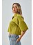 Kadın Yağ Yeşili Fermuar Detaylı Erkek Yaka Triko Kazak 26028 5