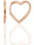 Ricco Jewellery 14 K Rose Gold Kaplama 925 Ayar Gümüş 1.5 Cm Kalp Küpe 1