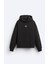 Kapüşonlu Içi Polar Yüksek Baskılı Siyah Oversize Hoodie Sweatshirt 5