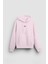 Kapüşonlu Içi Polar Yüksek Baskılı Pembe Oversize Hoodie Sweatshirt 5