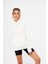 Kapüşonlu Içi Polar Beyaz Oversize Hoodie Sweatshirt 4
