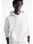 Kapüşonlu Içi Polar Beyaz Oversize Hoodie Sweatshirt 5