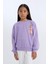 Kız Çocuk Relax Fit Bisiklet Yaka Baskılı Sweatshirt D1553A824WN 1