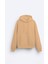 Kapüşonlu Içi Polar Bej Oversize Hoodie Sweatshirt 4