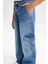 Kız Çocuk Wide Leg Kargo Geniş Paça Jean Pantolon C8540A824AU 4