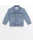 Lcw Kids Asit Yıkamalı Gömlek Yaka Basic Kız Çocuk Jean Ceket 1