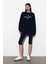 Bisiklet Yaka Içi Polar Jardin Du Village Yazı Baskılı Siyah Oversize Sweatshirt 2